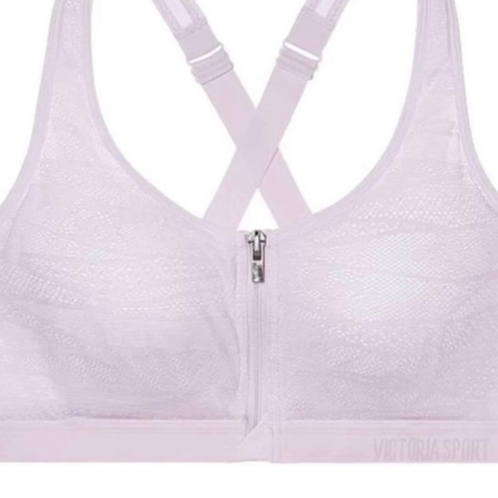 VS Sport Lavender Lace Front Close Zip Bra 36D
